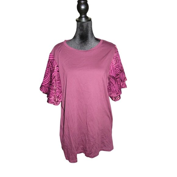 Michael Kors Fuchsia Embellished sleeve tunic top - Picture 1 of 8